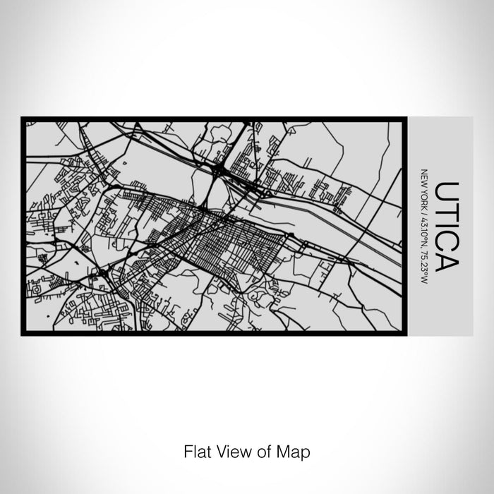 Rendered View of Utica New York Map on 17oz Stainless Steel Insulated Cola Bottle in Stainless
