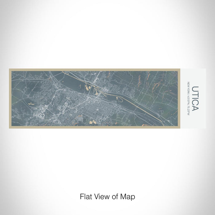 Rendered View of Utica New York Map on 10oz Stainless Steel Insulated Cup in Afternoon with Sliding Lid