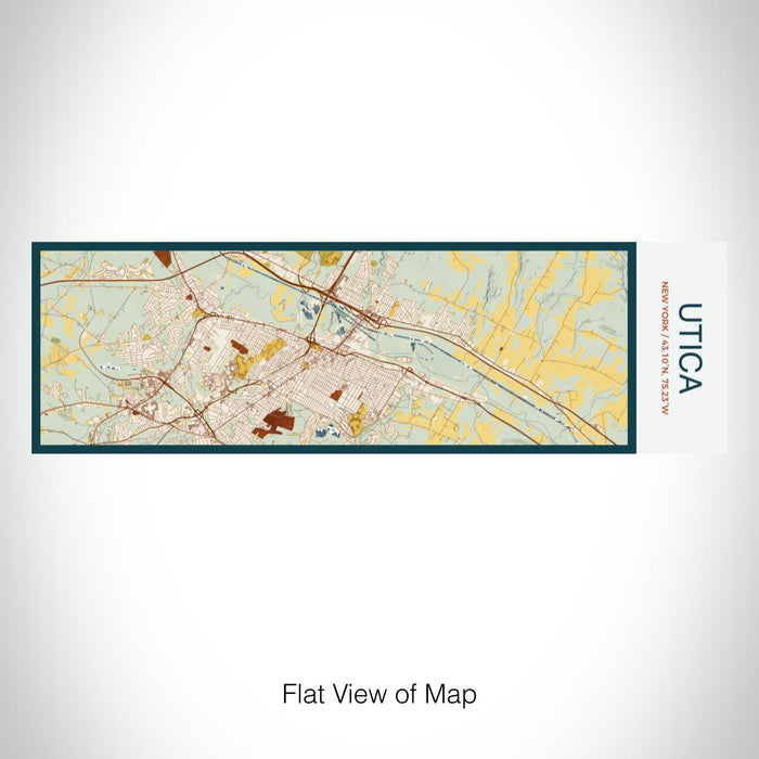 Rendered View of Utica New York Map on 10oz Stainless Steel Insulated Cup in Woodblock with Sliding Lid