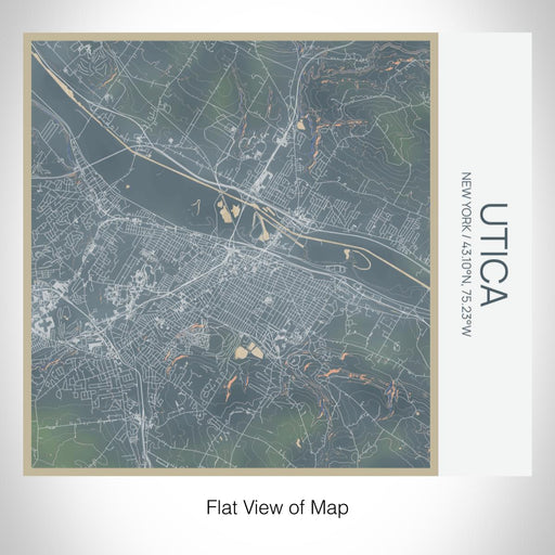 Rendered View of Utica New York Map on 17oz Stainless Steel Insulated Tumbler in Afternoon Map Style
