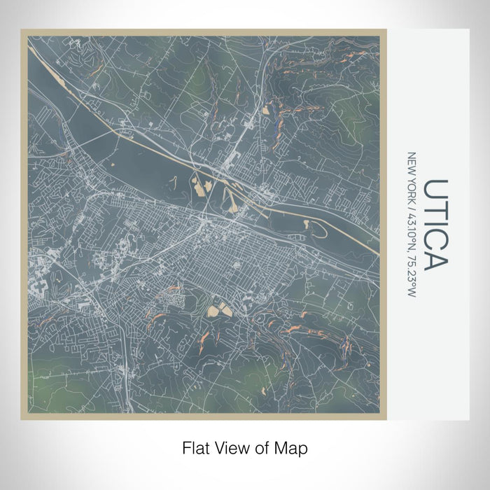 Rendered View of Utica New York Map on 17oz Stainless Steel Insulated Tumbler in Afternoon Map Style