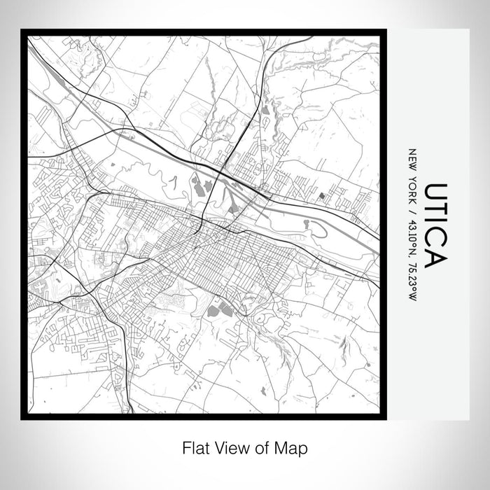 Rendered View of Utica New York Map on 17oz Stainless Steel Insulated Tumbler in Classic Map Style