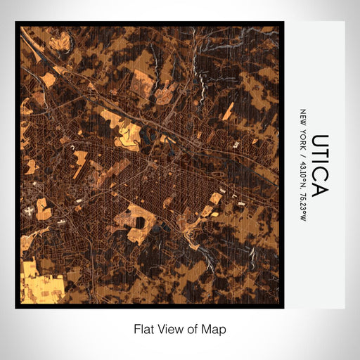 Rendered View of Utica New York Map on 17oz Stainless Steel Insulated Tumbler in Ember Map Style