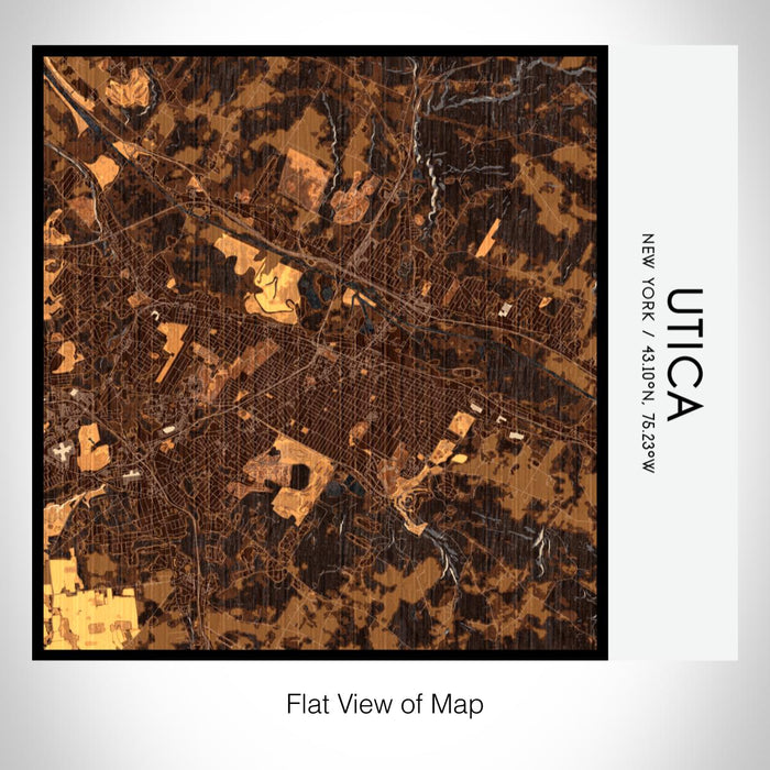 Rendered View of Utica New York Map on 17oz Stainless Steel Insulated Tumbler in Ember Map Style