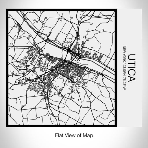 Rendered View of Utica New York Map on 17oz Stainless Steel Insulated Tumbler in Matte White with Tactile Lines