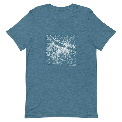 Utica New York  Map Unisex T-Shirt with City inscription in Heather Teal