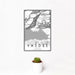 12x18 Valdez Alaska Map Print Portrait Orientation in Classic Style With Small Cactus Plant in White Planter