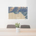 24x36 Valdez Alaska Map Print Lanscape Orientation in Afternoon Style Behind 2 Chairs Table and Potted Plant