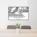 24x36 Valdez Alaska Map Print Lanscape Orientation in Classic Style Behind 2 Chairs Table and Potted Plant