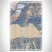 Valdez Alaska Map Print Portrait Orientation in Afternoon Style With Shaded Background