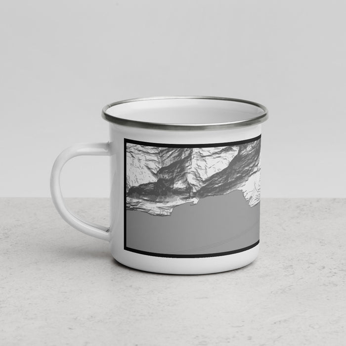 Left View Custom Valdez Alaska Map Enamel Mug in Classic