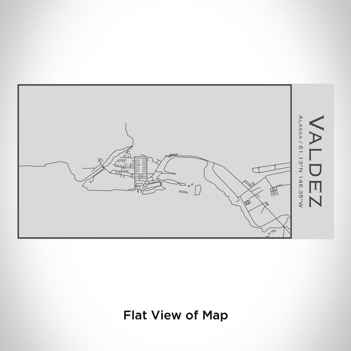 Rendered View of Valdez Alaska Map Engraving on 17oz Stainless Steel Insulated Cola Bottle