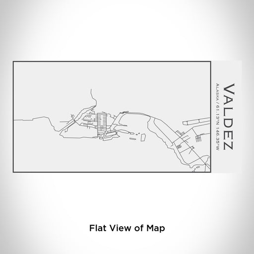 Rendered View of Valdez Alaska Map Engraving on 17oz Stainless Steel Insulated Cola Bottle in White