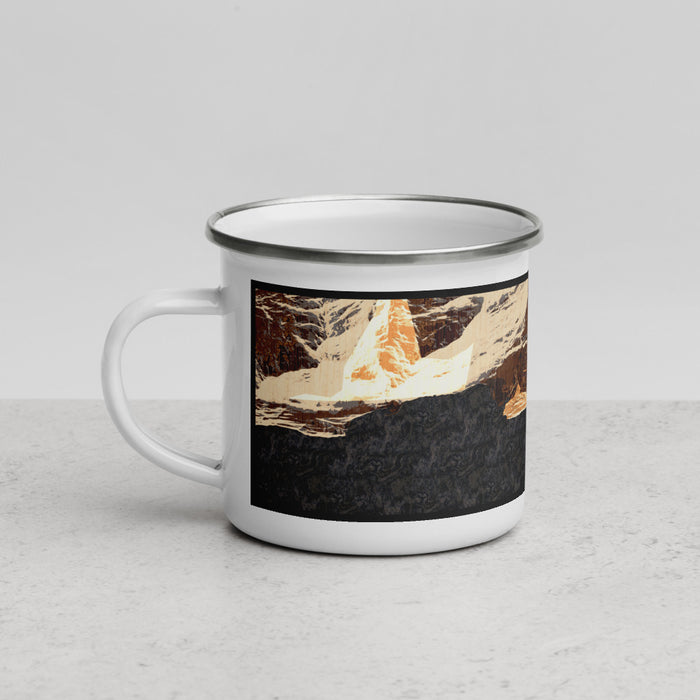 Left View Custom Valdez Alaska Map Enamel Mug in Ember