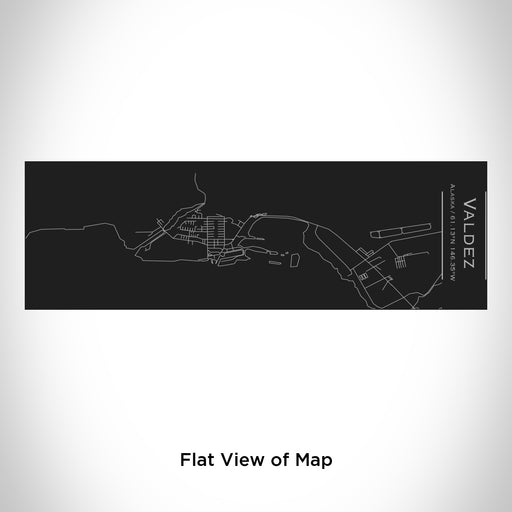 Rendered View of Valdez Alaska Map Engraving on 10oz Stainless Steel Insulated Cup with Sliding Lid in Black