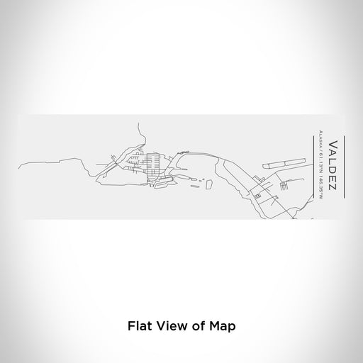 Rendered View of Valdez Alaska Map Engraving on 10oz Stainless Steel Insulated Cup with Sliding Lid in White