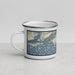 Left View Custom Valdez Alaska Map Enamel Mug in Woodblock