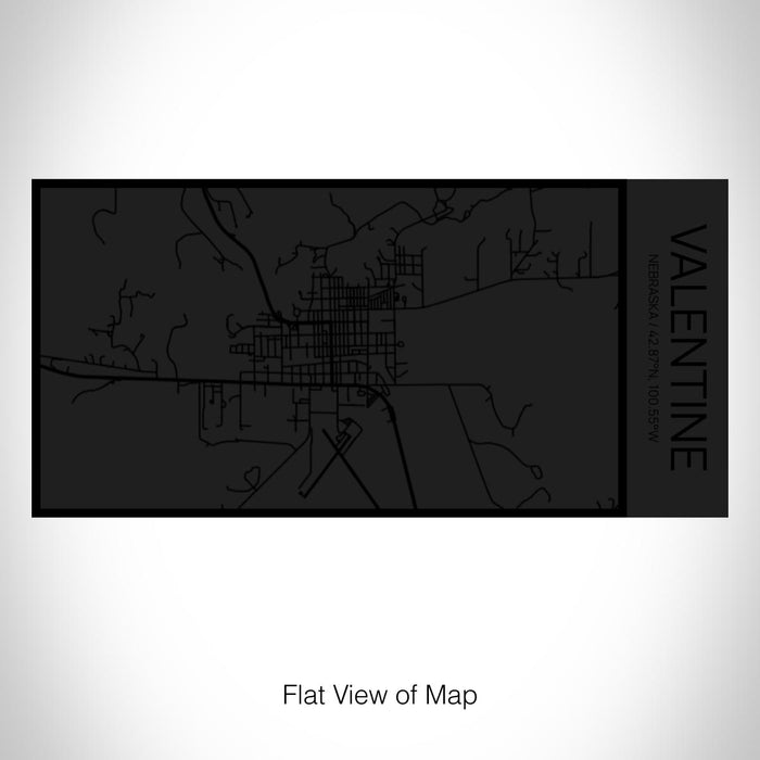 Rendered View of Valentine Nebraska Map on 17oz Stainless Steel Insulated Cola Bottle in Stainless in Matte Black