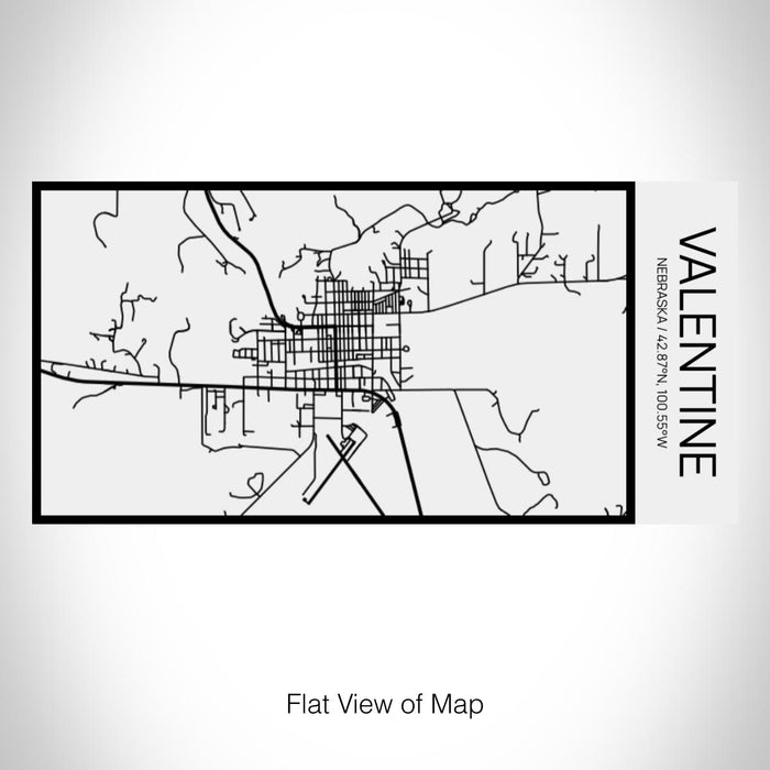 Rendered View of Valentine Nebraska Map on 17oz Stainless Steel Insulated Cola Bottle in Stainless in Matte White
