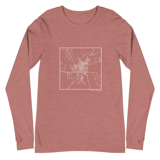 Valentine Nebraska  Map Unisex Long-Sleeve T-shirt with City inscription in Heather Mauve