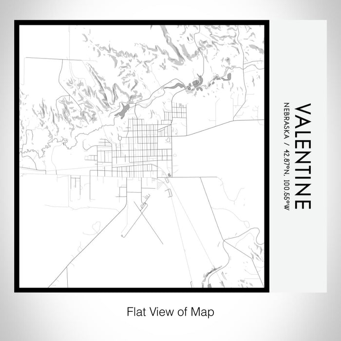 Rendered View of Valentine Nebraska Map on 17oz Stainless Steel Insulated Tumbler in Classic Map Style