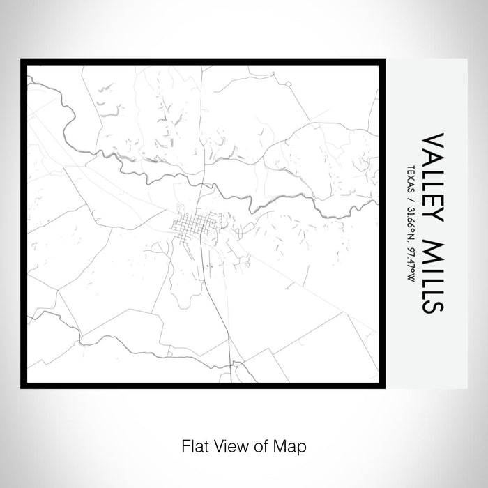 Rendered View of Valley Mills Texas Map on 20oz Stainless Steel Insulated Bottle with Bamboo Top with printed classic style map