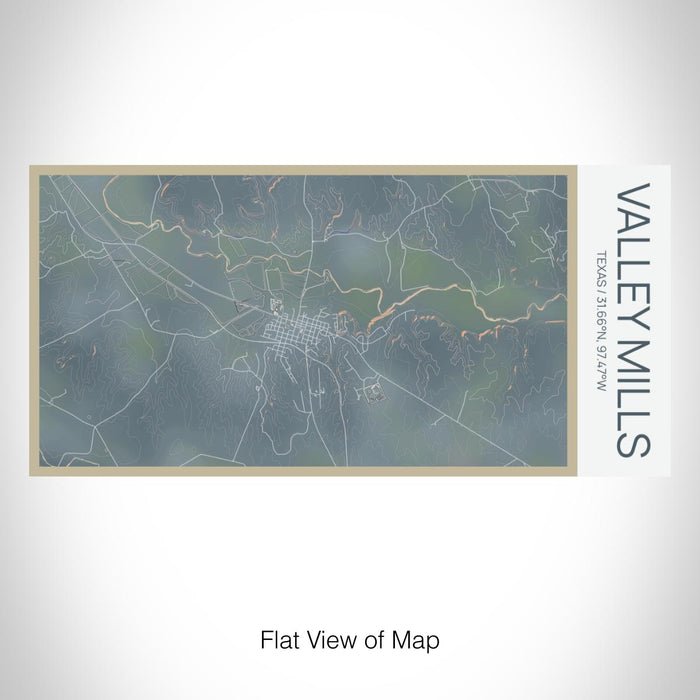 Rendered View of Valley Mills Texas Map on 17oz Stainless Steel Insulated Bottle with printed afternoon style map