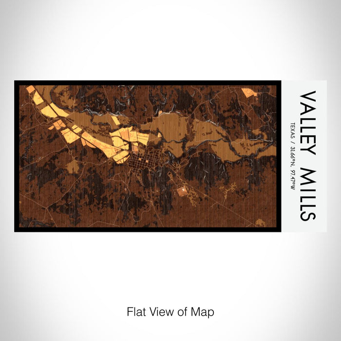 Rendered View of Valley Mills Texas Map on 17oz Stainless Steel Insulated Bottle with printed ember style map