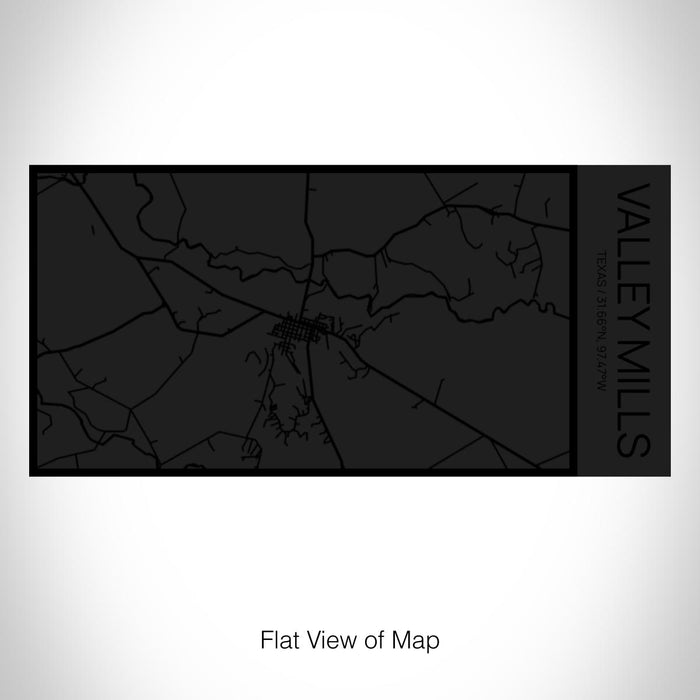 Rendered View of Valley Mills Texas Map on 17oz Stainless Steel Insulated Cola Bottle in Stainless in Matte Black
