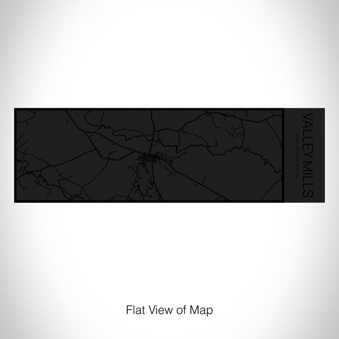 Rendered View of Valley Mills Texas Map on 10oz Stainless Steel Insulated Cup in Matte Black with Sliding Lid