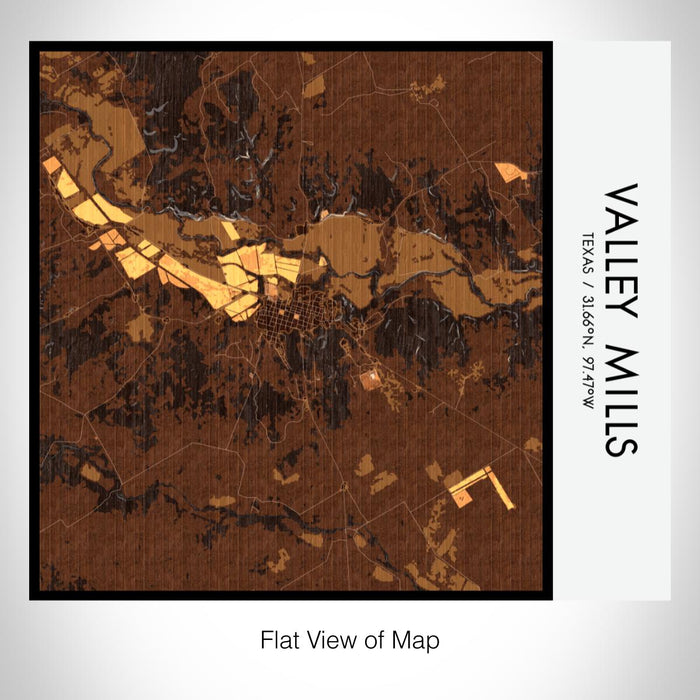 Rendered View of Valley Mills Texas Map on 17oz Stainless Steel Insulated Tumbler in Ember Map Style