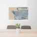 24x36 Vancouver British Columbia Map Print Lanscape Orientation in Afternoon Style Behind 2 Chairs Table and Potted Plant