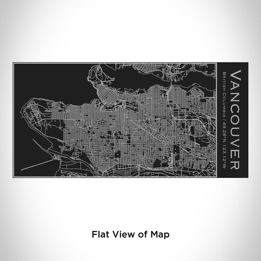 Rendered View of Vancouver British Columbia Map Engraving on 17oz Stainless Steel Insulated Cola Bottle in Black