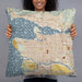 Person holding 22x22 Custom Vancouver British Columbia Map Throw Pillow in Woodblock