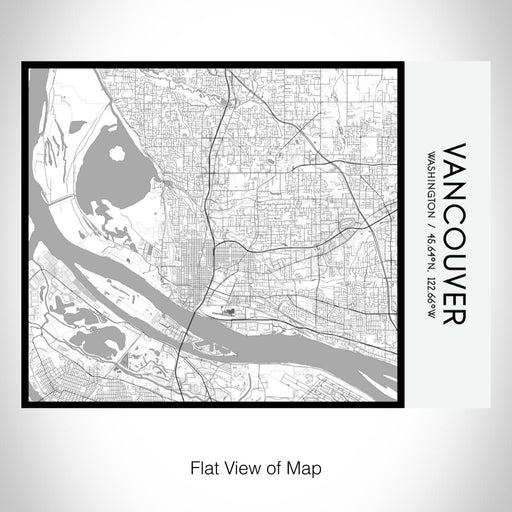 Rendered View of Vancouver Washington Map on 20oz Stainless Steel Insulated Bottle with Bamboo Top with printed classic style map