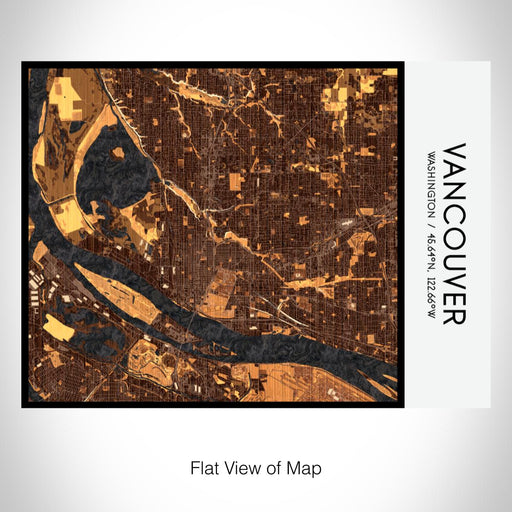 Rendered View of Vancouver Washington Map on 20oz Stainless Steel Insulated Bottle with Bamboo Top with printed ember style map