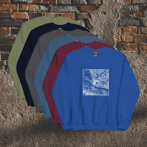 Vancouver Washington  Map Unisex Crewneck Sweaters in Multiple Colors