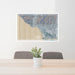 24x36 Ventura California Map Print Lanscape Orientation in Afternoon Style Behind 2 Chairs Table and Potted Plant