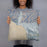 Person holding 18x18 Custom Ventura California Map Throw Pillow in Afternoon