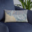 Custom Ventura California Map Throw Pillow in Afternoon on Blue Colored Chair