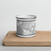 Front View Custom Ventura California Map Enamel Mug in Classic on Cutting Board