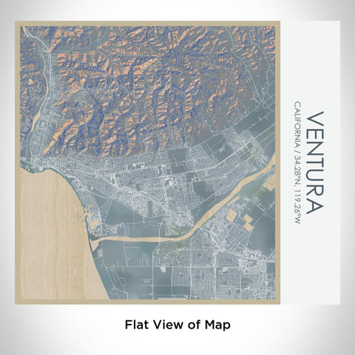 Rendered View of Ventura California Map on 17oz Stainless Steel Insulated Tumbler in Afternoon Map Style