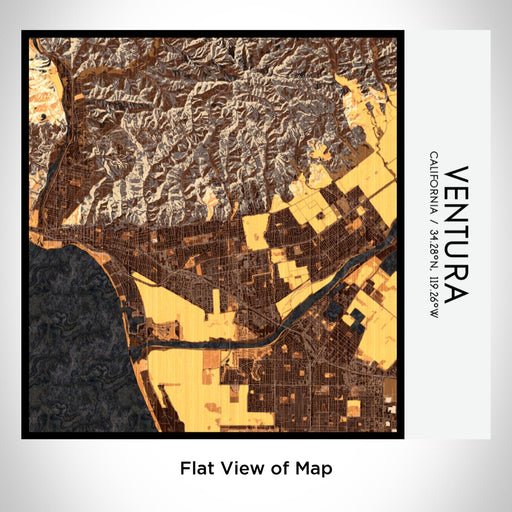 Rendered View of Ventura California Map on 17oz Stainless Steel Insulated Tumbler in Ember Map Style