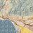 Ventura California Map Print in Woodblock Style Zoomed In Close Up Showing Details