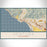 Ventura California Map Print Landscape Orientation in Woodblock Style With Shaded Background
