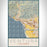 Ventura California Map Print Portrait Orientation in Woodblock Style With Shaded Background