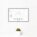 12x18 Vernal Utah Map Print Landscape Orientation in Classic Style With Small Cactus Plant in White Planter