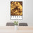 24x36 Vernal Utah Map Print Portrait Orientation in Ember Style Behind 2 Chairs Table and Potted Plant