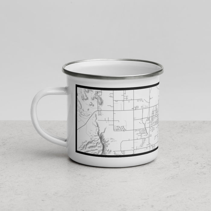 Left View Custom Vernal Utah Map Enamel Mug in Classic