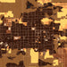 Vernal Utah Map Print in Ember Style Zoomed In Close Up Showing Details